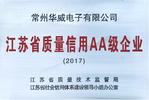 省级质量信用AA级企业